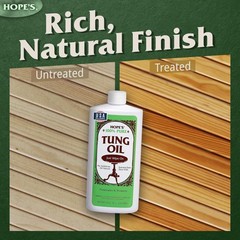 HOPE’S 100% Pure Tung Oil, Food Safe, Premium Waterproof Natural Wood Finish …
