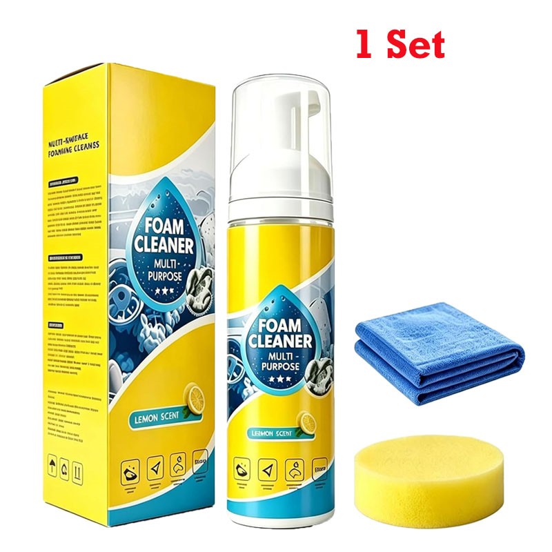 4-in-1 Multi-Enzyme Foam Cleaner, All-Purpose Spray 150ml with Sponge & Towel