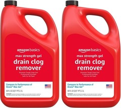 Max Strength Drain Cleaner Gel Hair Clog Remover Dissolves Grease Safe on All