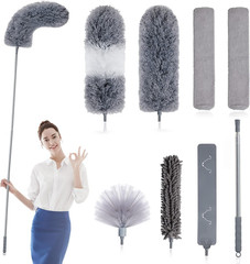 Microfiber Feather Duster 7PCS, Bendable Dusters with 100 Inches Extension Pole
