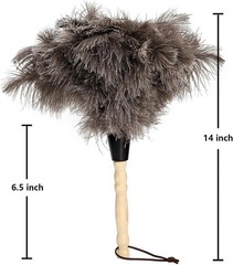 2Pcs 16″ Ostrich Feather Duster Durable Dust Collecting Cleaning Tool In Wool