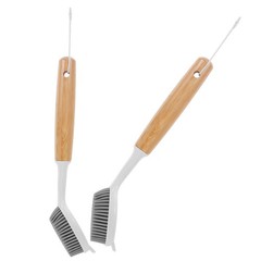 2 Pcs Non-stick Pan Brush Kitchen Sink Dishwashing Bamboo Bowl Cleaning
