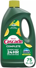 1-Pack Dishwasher Gel Detergent, Cascade Complete with Dawn 75 Oz Citrus