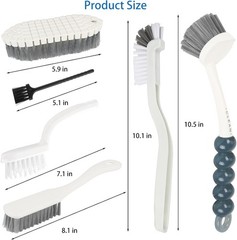 6 Pack Multipurpose Household Cleaning Set, Deep Cleaning Brush Set with Grip…