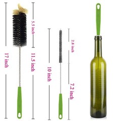Long Bottle Brush, 17 in Bendable Cleaner Brushes for Cleaning Neck Beer Bott…