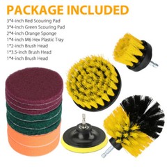 12pcs Drill Brush Cleaning Power Set Kit Car Tile Grout Carpet Clean & Improve