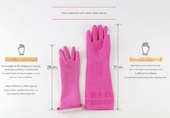 BOAZ Kids Rubber Gloves Pink 2 Pairs Children Dishwashing Cleaning Kitchen NEW