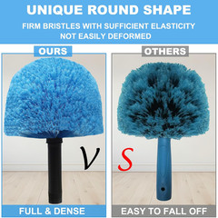 2 Pack Blue Twist-On Cobweb Duster Head Brush – Efficient Indoor & Outdoor Sp…