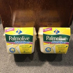 X2 Palmolive Dish Wipes Lemon Grove Pretreated Disposable Cloths 20 Count