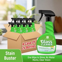 Streak-Free & Ammonia-Free Glass Cleaner Spray, Removes Water Spots & Fingerprin