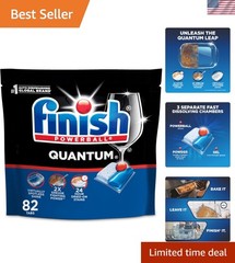 82 Count Quantum Dishwasher Pods – Power Against 24HR Dried Stains, Rinse-Free