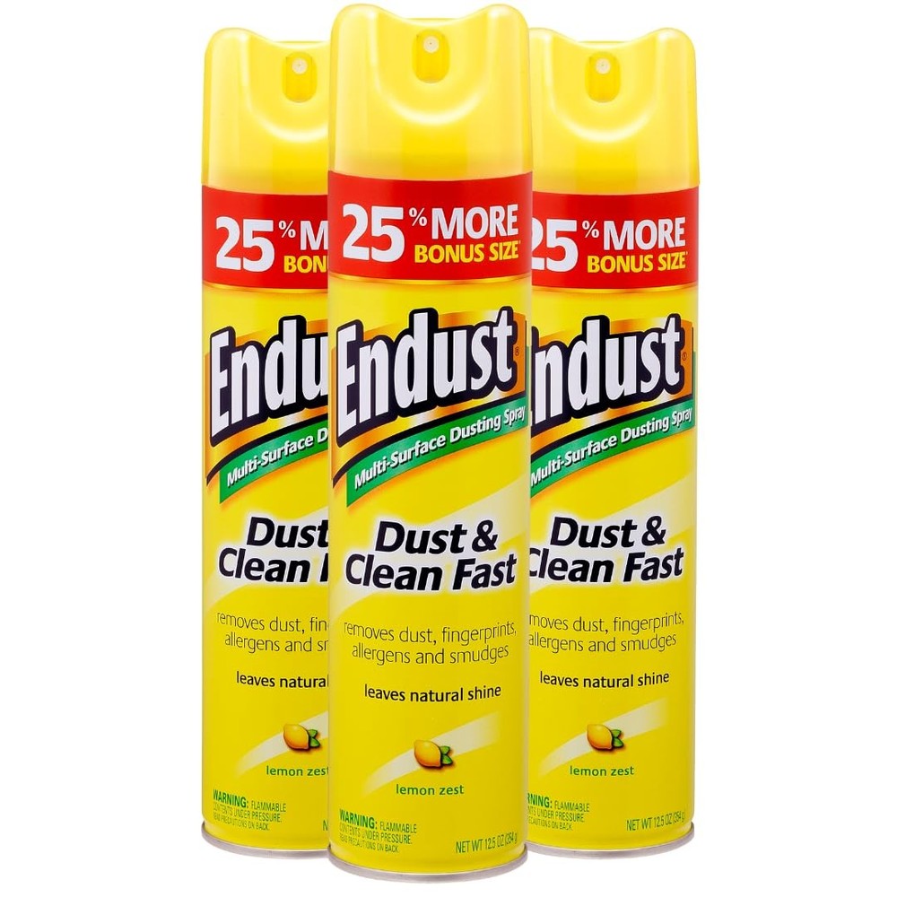 Endust Lemon Zest Multi-Surface Dusting and Cleaning 12.5 Ounce (Pack of 3)