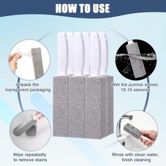 12-Pack Pumice Stone Toilet Bowl Cleaner with Handle | Removes Hard Water Rings,