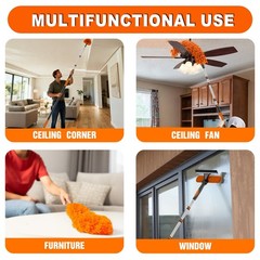 20FT Reach High Ceiling Duster Kit, Window Cleaning kit with 3-12FT Extension…