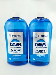 Dawn Platinum Foam Dishwashing Foam Refills Fresh Rapids 30.9 oz Lot of 2