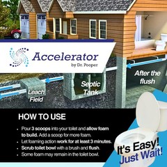 Dr. Pooper Toilet Bowl Septic Tank Cleaner—Powerful Stain Remover Odor Elim…