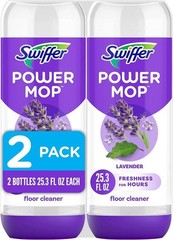 2 pk – Swiffer Power Mop Refill Solution, Lavender Scent Floor Cleaner for Moppi