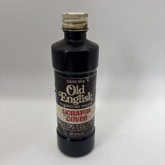 Vtg Genuine Old English Furniture Polish Scratch Cover Glass Bottle 8 Oz Used
