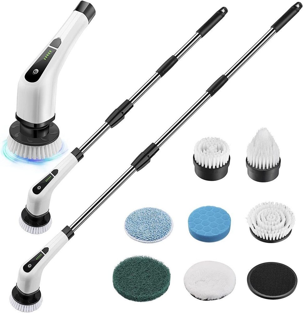 7 Heads Electric Spin Scrubber Cordless Bathtub Power Scrubber Rechargeable US