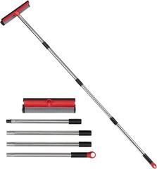 59″ Window Squeegee Extension Pole Kit – Red Rubber Glass Cleaner