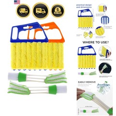 4Pcs Window Venetian Blind Cleaner Duster Tool,Washable 7 Fingers Dusting Cle…