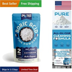 2 lbs Boric Acid Granular Powder – Fast-Acting Stain Remover & Odor Eliminator