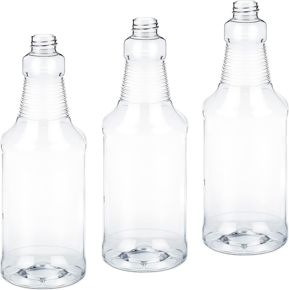 Pro Grade, BPA-Free 32oz Spray Bottle 3 Pack – Bottles ONLY. Spray Heads NOT Inc