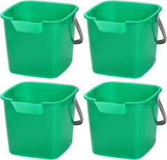 4 Pack Sanitizing Buckets, 3 Quart Small Cleaning Buckets, Square Detergent Pail