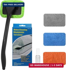 Car Windshield Cleaning Tool, Windshield Cleaner with 4 Washable and Reusable Mi