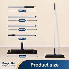 Floor Squeegee Broom EVA Foam Blade Aluminum Pole for Shower Bathroom Kitchen…