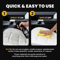 Interior Car Cleaner Tough Stains Remover Seats Carpet Upholstery Leather 18