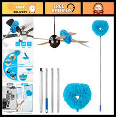 Reusable Microfiber Ceiling Fan Blade Cleaner with Extension Pole 13-49.7″ – Dus