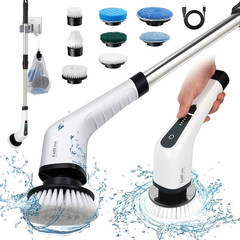 Electric Spin Scrubber, Shower Cleaning Brush with 8 Replaceable Drill Brush He