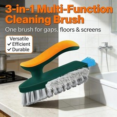 3 in 1 Cleaning Brush Hard Bristle Grout Scrubber Gap Cleaner Bathroom Kitchen