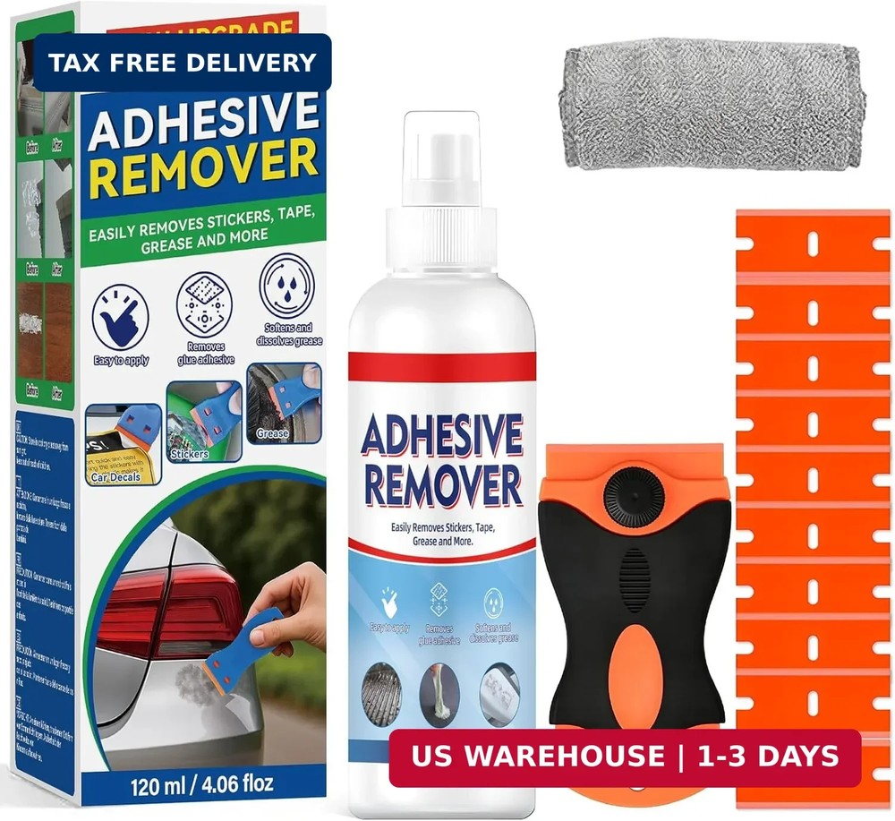 Adhesive Remover Spray, Car Sticker Remover Effortlessly Erase Multi-Surface Res