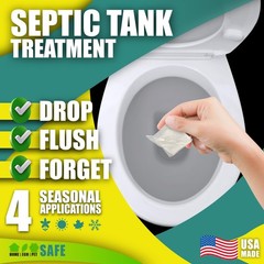 GREEN PIG Septic Tank Treatment Packets, Septic Safe Clog Remover, Prevents Expe