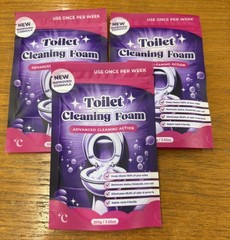 3 Bags Fizzclean Toilet Foam Cleaner, Toilet Cleaning Foam Insta-Action 100g