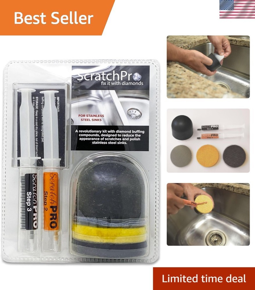 Scratch Remover Kit for Stainless Steel Sinks Polishing Repair Buffing Compounds