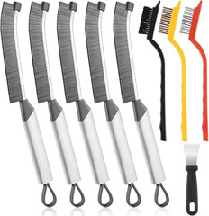 cepillos de limpieza para grietas rieles de ventanas azulejos y cocina kit 9 pz