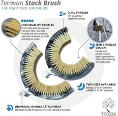 Curved Wash Brush for Exhaust Stack Pipes with Natural Tampico Fiber- 8″-10″