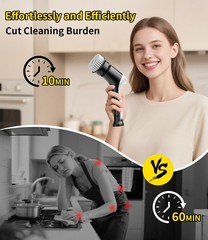 Electric Spin Scrubber, Cordless Household Cleaning Brush with 6 Replaceable …