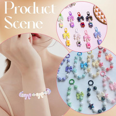 200Pcs Acrylic Bow Beads Bowknot Bead Bulk Pink White Green Orange Butterfly Win