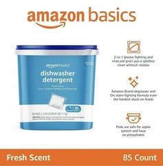 Lot 6 New Dishwasher Detergent PODS Pacs FRESH SCENT (510 TOTAL) Amazon Basics