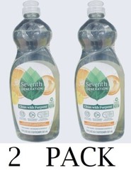 2x Seventh Generation CLEMENTINE ZEST & LEMONGRASS Dish Soap 19 fl oz 2 PACK