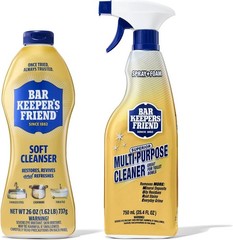 Bar Keepers Friend Soft Cleanser 26 oz + Spray & Foam Multipurpose Spray cleaner