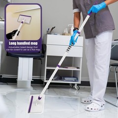 Extendable Baseboard Cleaner Tool with 5 Reusable Pads – 60″ Long Handle for Wal