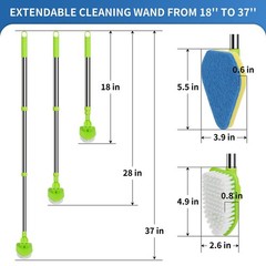 Shower Cleaning Brush 37” Shower Scrubber Tile Tub Scrubber with Long Handle