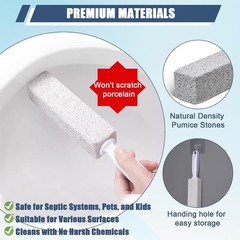 12-Pack Pumice Stone Toilet Bowl Cleaner with Handle | Removes Hard Water Rings,