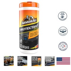 Armor All Protectant Wipes – 30 Count UV Defense for Interior Care