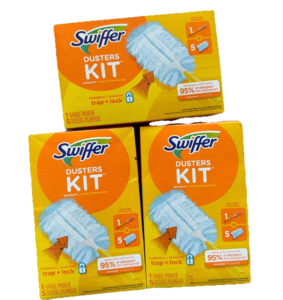 3- Swiffer Dusters Starter Kit ~ Includes 1 Handle and 5 Dusters Per Box